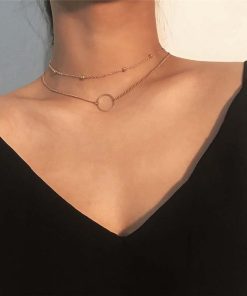 Classic Black and white Pearls Golden Chains Necklace CCXL-91200138