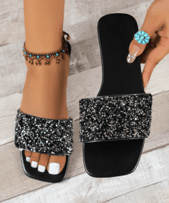 Fashion High Quality Real Leather 2cm Heel Slippers LX-872339