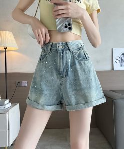 Denim five-quarter pants WKZ-93619