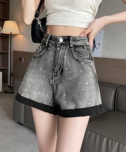 Back Pocket Letter Embroidered Shorts WKZ-93607