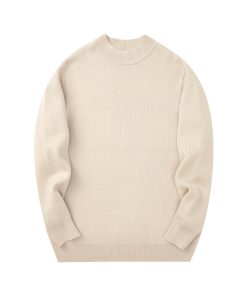 Jacquard round neck tricolor knitted sweater MY-93252